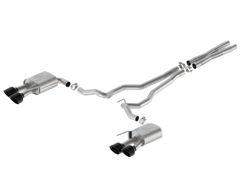 Ford Mustang Performance Exhaust - Ford Racing - Cat Back Extreme Non-Active Dual Tip with Valance - Black - 2024+ Ford Mustang Performance Exhaust - Ford Racing - Cat Back Extreme Non-Active Dual Tip with Valance - Black - 2024+